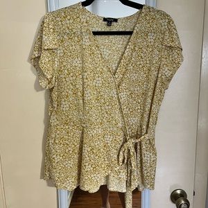 Womens floral wrap blouse